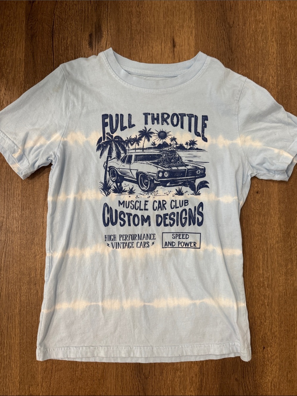 Full Throttle Muscle Car Club Kids Short-Sleeve Tee - Light Blue